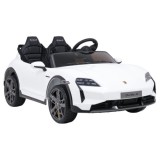 JOKO Elektrické autíčko Porsche Taycan Turbo S, penové kolesá, kožené sedadlo, biele