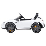 JOKO Elektrické autíčko Porsche Taycan Turbo S, penové kolesá, kožené sedadlo, biele