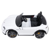 JOKO Elektrické autíčko Porsche Taycan Turbo S, penové kolesá, kožené sedadlo, biele
