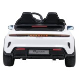 JOKO Elektrické autíčko Porsche Taycan Turbo S, penové kolesá, kožené sedadlo, biele