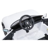 JOKO Elektrické autíčko Porsche Taycan Turbo S, penové kolesá, kožené sedadlo, biele