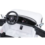 JOKO Elektrické autíčko Porsche Taycan Turbo S, penové kolesá, kožené sedadlo, biele