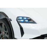 JOKO Elektrické autíčko Porsche Taycan Turbo S, penové kolesá, kožené sedadlo, biele