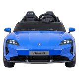 JOKO Elektrické autíčko Porsche Taycan Turbo S, penové kolesá, kožené sedadlo, modré