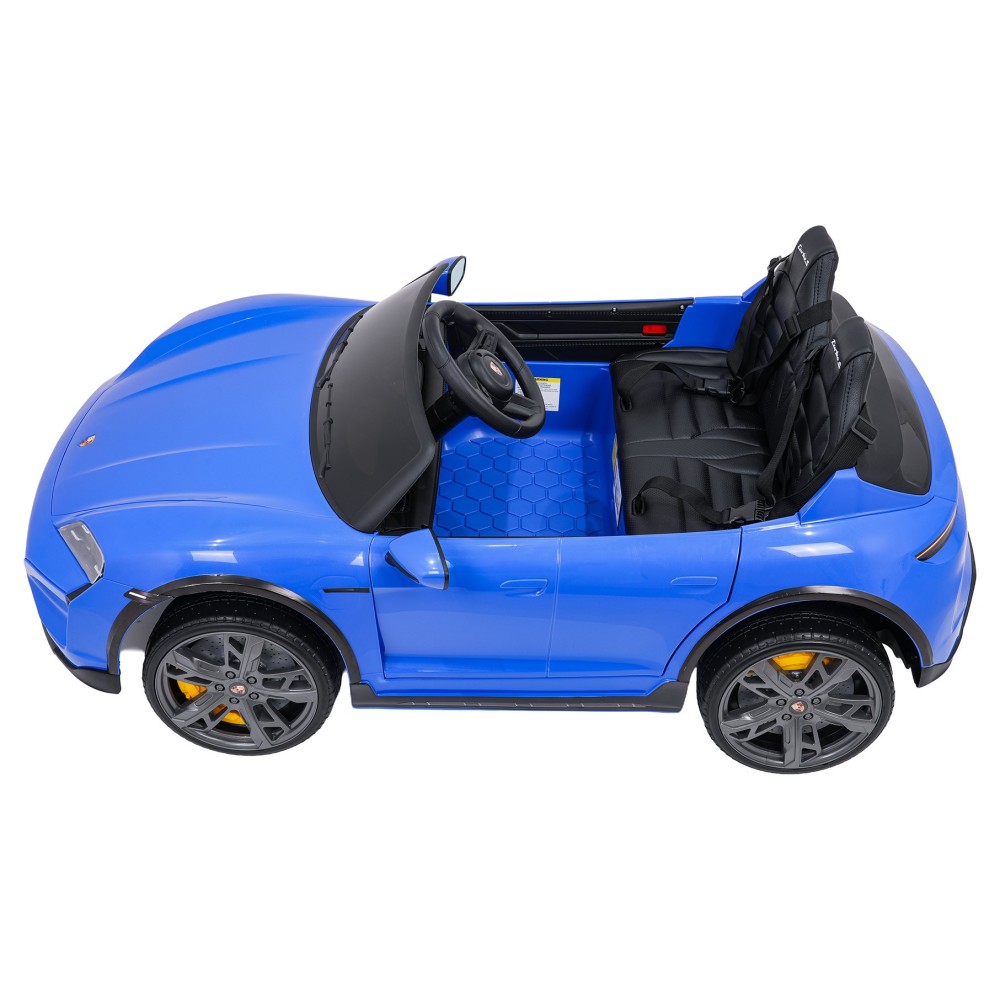 JOKO Elektrické autíčko Porsche Taycan Turbo S, penové kolesá, kožené sedadlo, modré