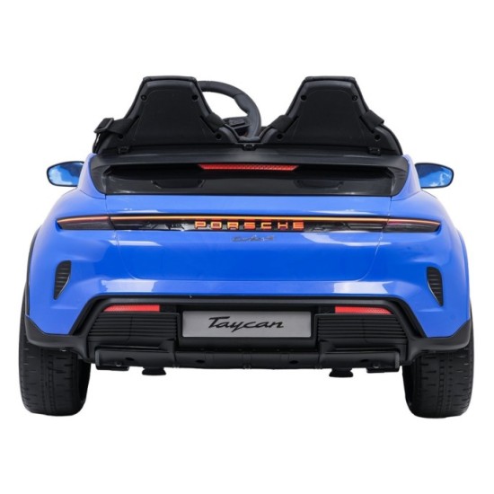 JOKO Elektrické autíčko Porsche Taycan Turbo S, penové kolesá, kožené sedadlo, modré