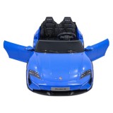 JOKO Elektrické autíčko Porsche Taycan Turbo S, penové kolesá, kožené sedadlo, modré