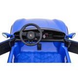 JOKO Elektrické autíčko Porsche Taycan Turbo S, penové kolesá, kožené sedadlo, modré