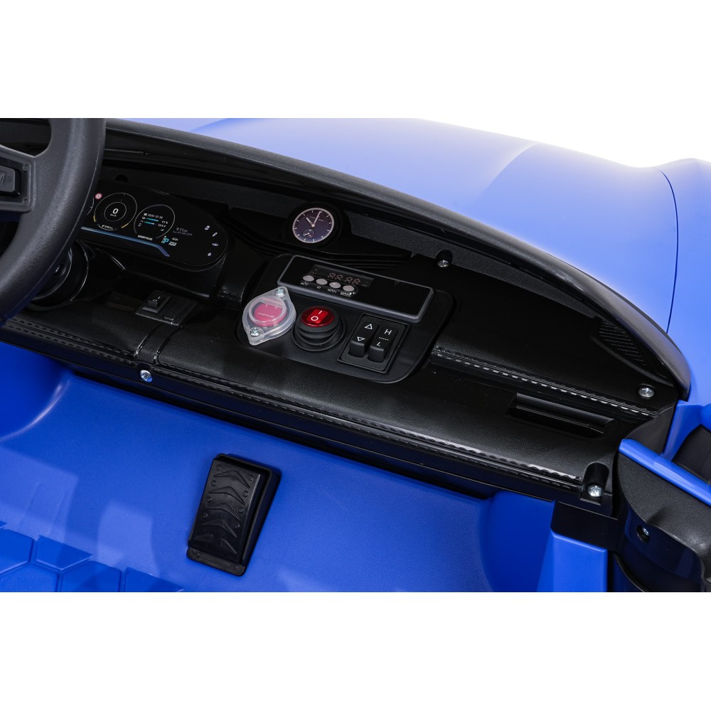 JOKO Elektrické autíčko Porsche Taycan Turbo S, penové kolesá, kožené sedadlo, modré
