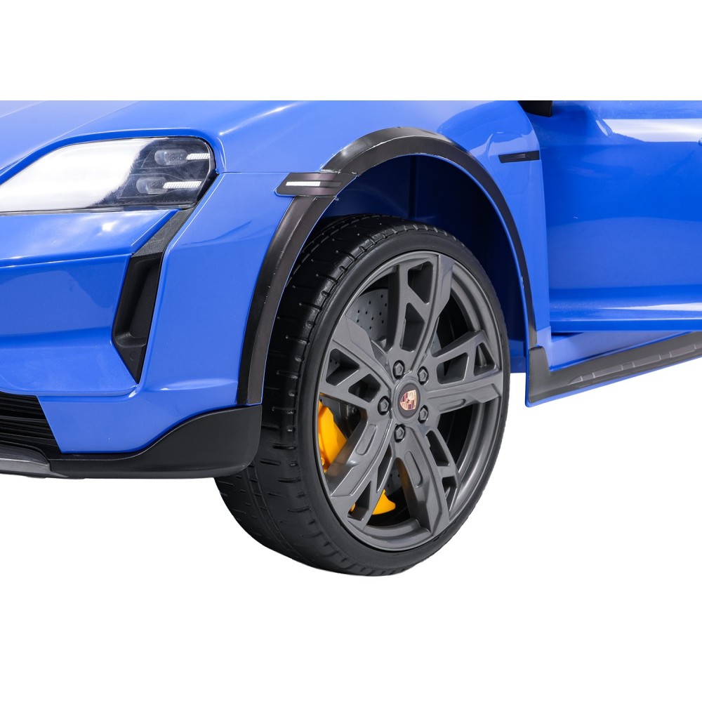 JOKO Elektrické autíčko Porsche Taycan Turbo S, penové kolesá, kožené sedadlo, modré