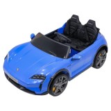 JOKO Elektrické autíčko Porsche Taycan Turbo S, penové kolesá, kožené sedadlo, modré
