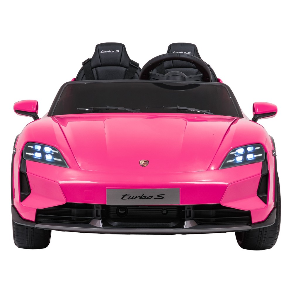 JOKO Elektrické autíčko Porsche Taycan Turbo S, penové kolesá, kožené sedadlo, ružoové