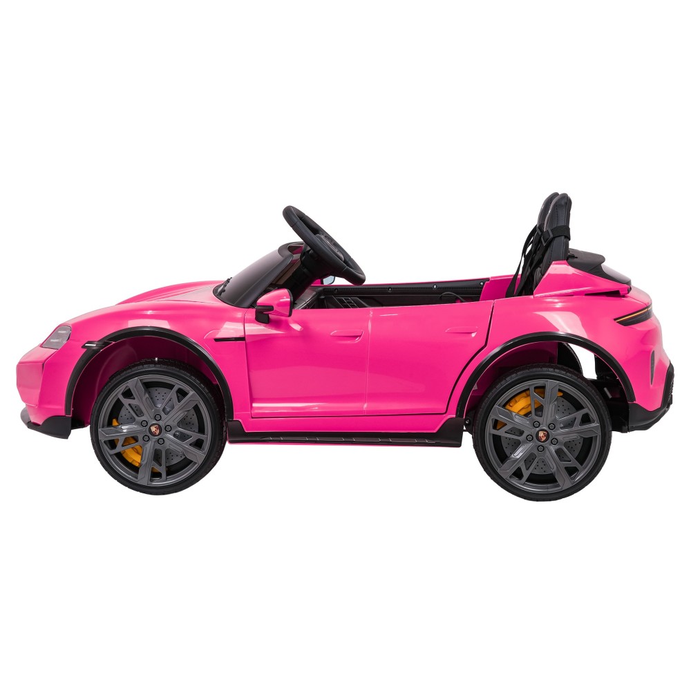JOKO Elektrické autíčko Porsche Taycan Turbo S, penové kolesá, kožené sedadlo, ružoové