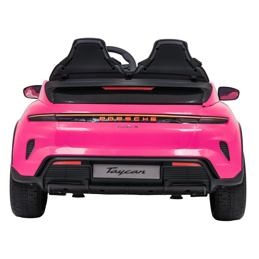 JOKO Elektrické autíčko Porsche Taycan Turbo S, penové kolesá, kožené sedadlo, ružoové