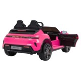 JOKO Elektrické autíčko Porsche Taycan Turbo S, penové kolesá, kožené sedadlo, ružoové