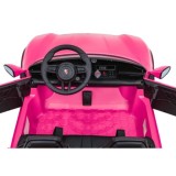 JOKO Elektrické autíčko Porsche Taycan Turbo S, penové kolesá, kožené sedadlo, ružoové