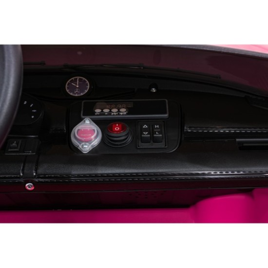 JOKO Elektrické autíčko Porsche Taycan Turbo S, penové kolesá, kožené sedadlo, ružoové