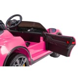 JOKO Elektrické autíčko Porsche Taycan Turbo S, penové kolesá, kožené sedadlo, ružoové