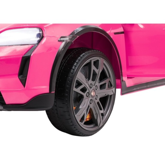 JOKO Elektrické autíčko Porsche Taycan Turbo S, penové kolesá, kožené sedadlo, ružoové