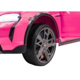 JOKO Elektrické autíčko Porsche Taycan Turbo S, penové kolesá, kožené sedadlo, ružoové
