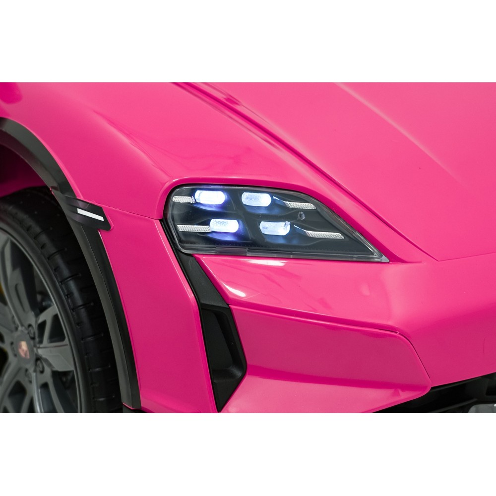JOKO Elektrické autíčko Porsche Taycan Turbo S, penové kolesá, kožené sedadlo, ružoové