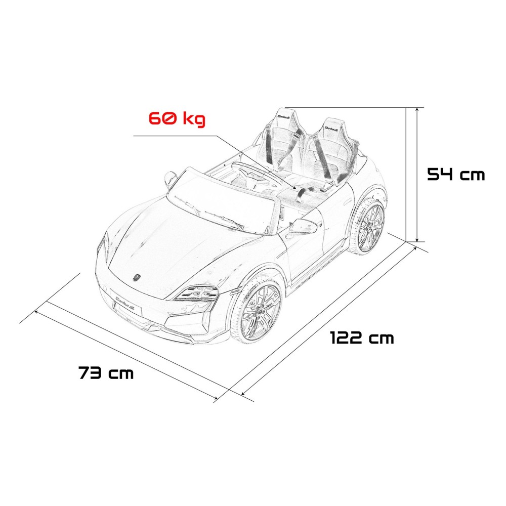 JOKO Elektrické autíčko Porsche Taycan Turbo S, penové kolesá, kožené sedadlo, ružoové