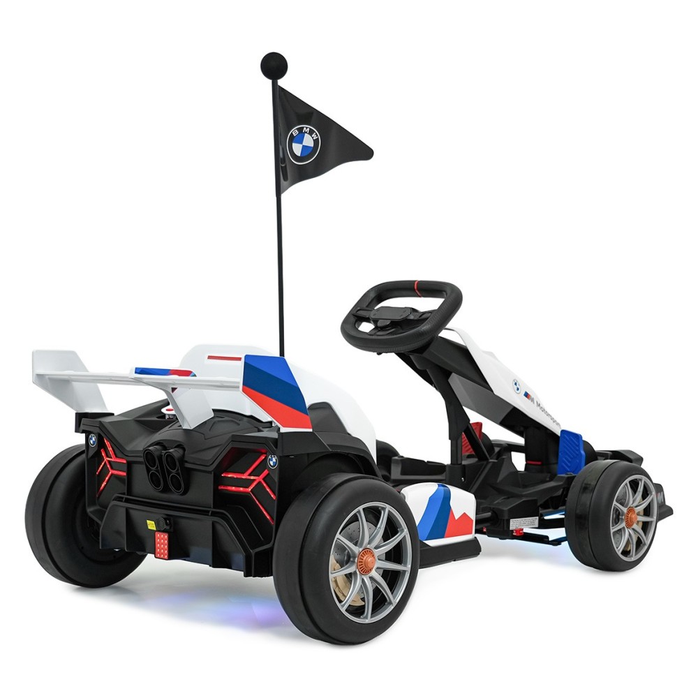 JOKO Elektrické autíčko Driftovacia Motokára BMW 2x200W 24V s Funkciou Drift, Podsvietený podvozok, nosnosť 60kg, biela