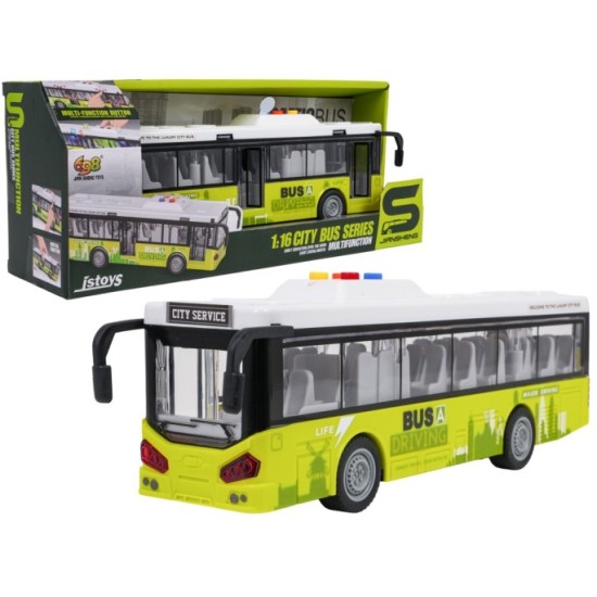 JOKO Autobus s Otváracími dverami, svetlom a zvukom 29cm, zelený