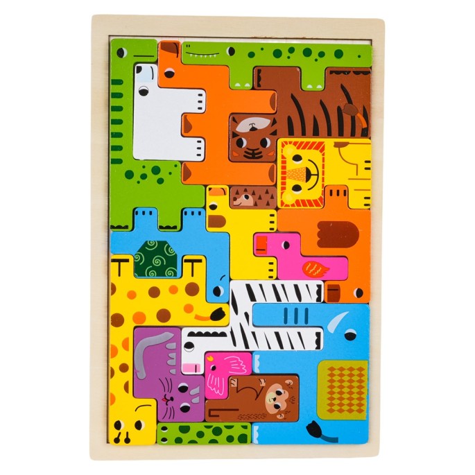JOKO Detské Drevené Puzzle Zvieratká
