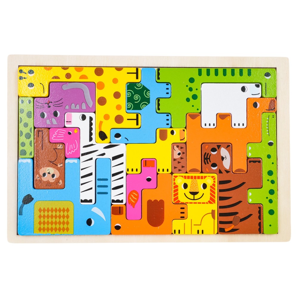 JOKO Detské Drevené Puzzle Zvieratká