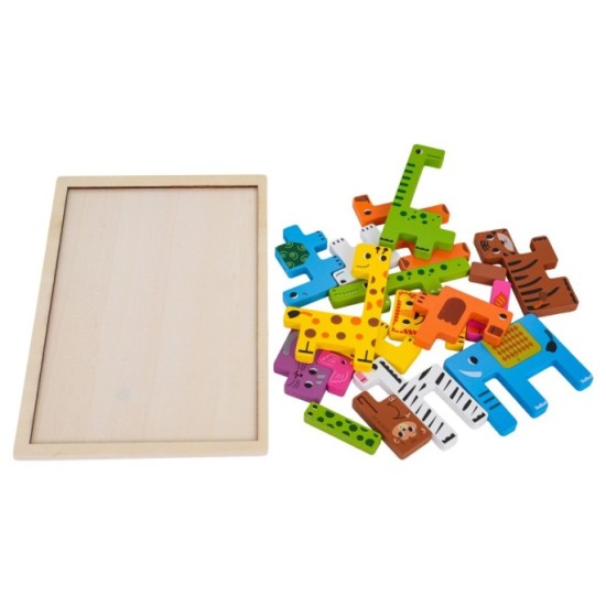 JOKO Detské Drevené Puzzle Zvieratká