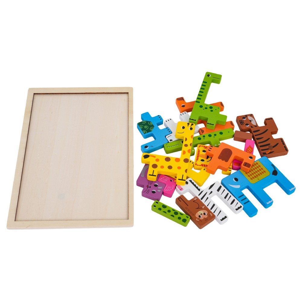 JOKO Detské Drevené Puzzle Zvieratká