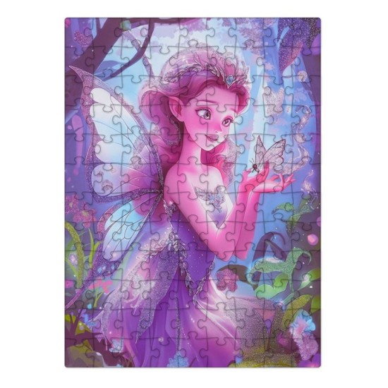 JOKO Trblietavé Puzzle Fialová Víla s Krídlami 100ks 