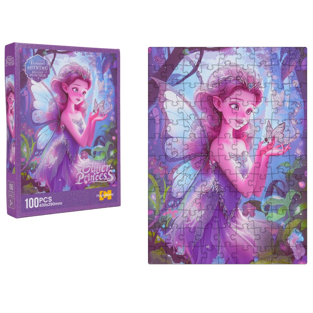 JOKO Trblietavé Puzzle Fialová Víla s Krídlami 100ks 