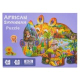 JOKO Puzzle Safari Jednorožec 287ks + 3D zvieratká Lev, Opica