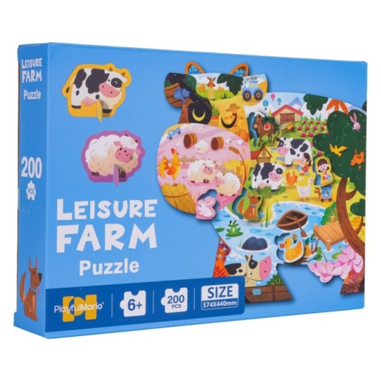 JOKO Puzzle Farma Kravička 200ks + 3D Zvieratká Krava, Ovečka