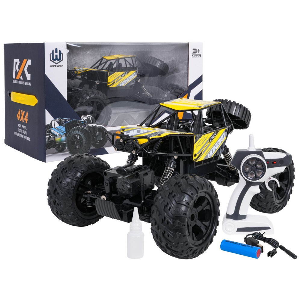 JOKO RC Kovové Auto Crawler ROCK 4x4 1:14 na diaľkové ovládanie, žlté