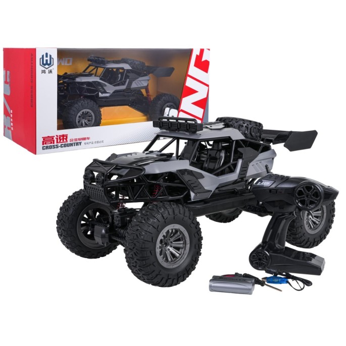 JOKO RC Veľké Kovové Auto Crawler MONSTER 1:6 na diaľkové ovládanie so svetlom, sivé