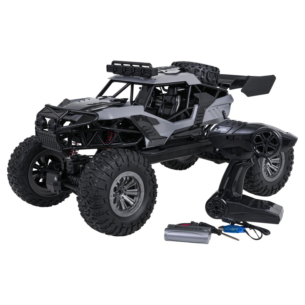 JOKO RC Veľké Kovové Auto Crawler MONSTER 1:6 na diaľkové ovládanie so svetlom, sivé