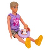 Anlily Sada Bábiky Rodinka na Dovelenke s bábätkom + Surf, potápačské oblečenie, plavky, koleso, otec, mama