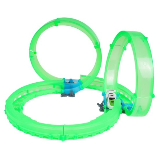 JOKO Fluorescenčná Autodráha - svieti v tme + Auto s LED svetllom na diaľkové ovládanie