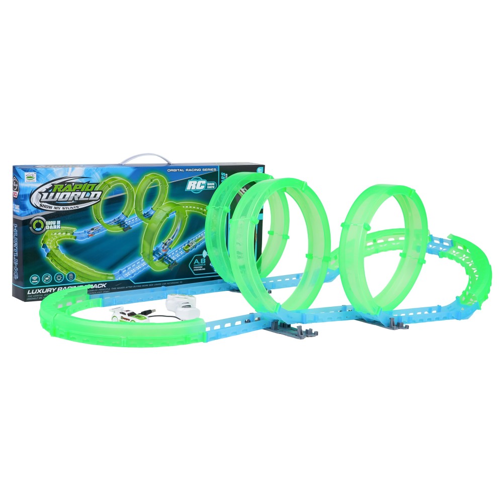 JOKO RC Fluorescenčná Autodráha, svieti v tme + auto s LED svetlom na diaľkové ovládanie