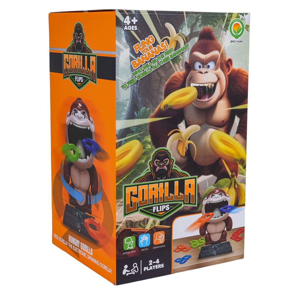 JOKO Detská Spoločenská Hra Gorilla Flips na batérie, rotačná Gorila