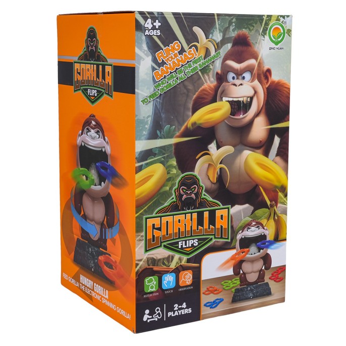 JOKO Detská Spoločenská Hra Gorilla Flips na batérie, rotačná Gorila