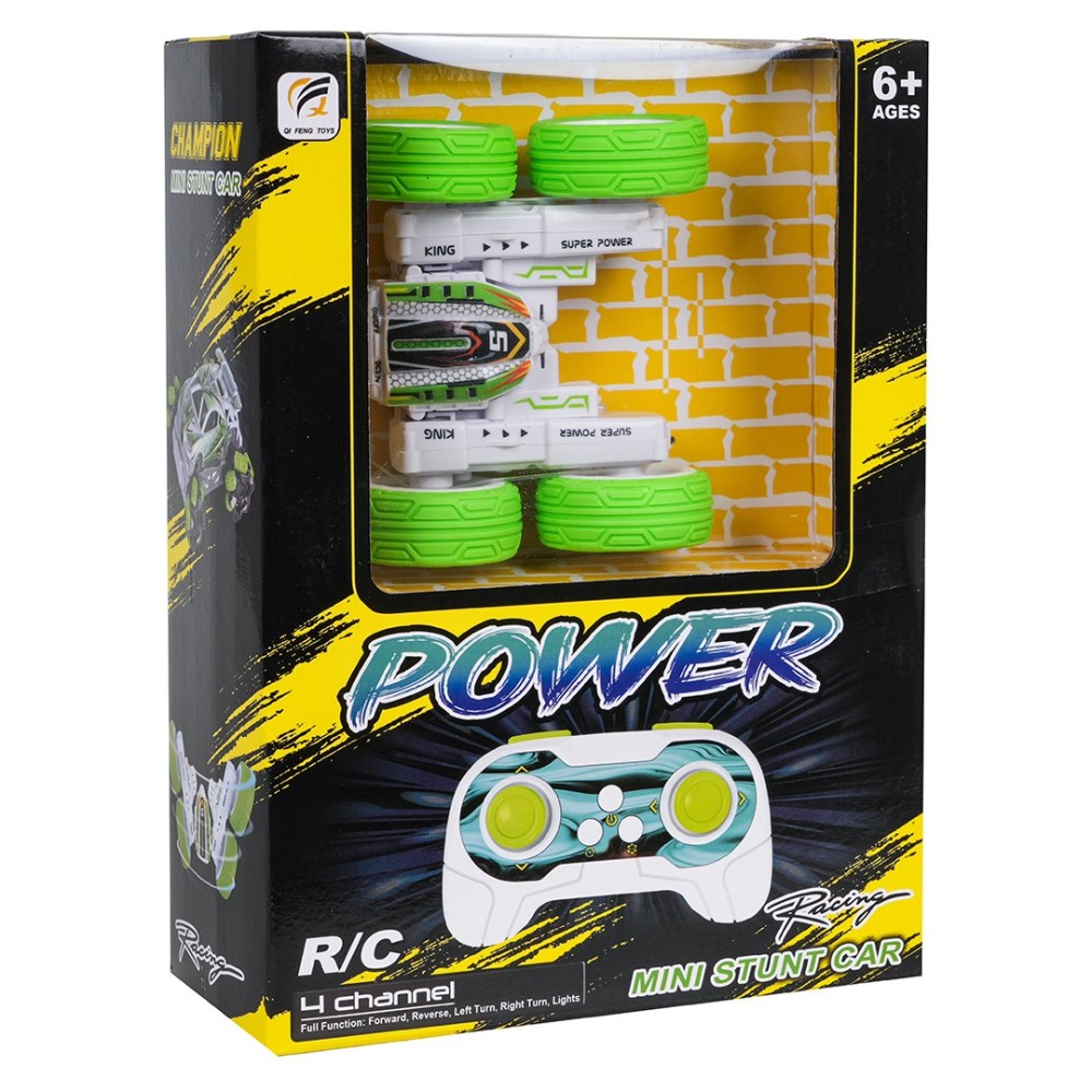 JOKO RC Kaskadérske Auto POWER STUNT, jazdí do všetkých strán so svetlom na diaľkové ovládanie, zelené