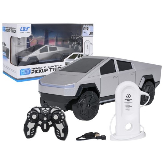 JOKO RC Auto TRACK s Nabíjacou stanicou, svetlom a zvukom, strieborné