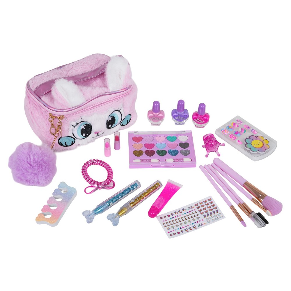 JOKO MEGA Detská Make up sada s Umelými nechtami, náramok, prsteň, laky na nechty + Plyšová Kozmetická Taška Mačička