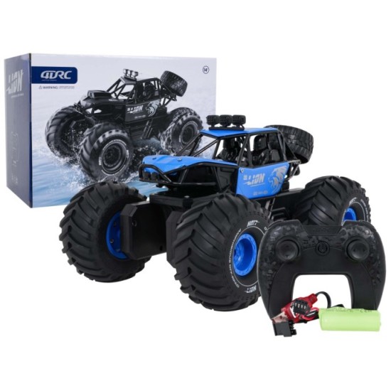 JOKO RC Veľké Kovové Auto Crawler 4x4 LION s veľkými kolesami na diaľkové ovládanie, modré