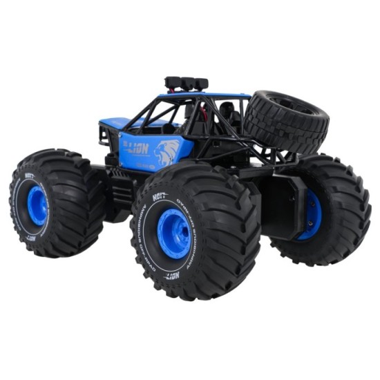 JOKO RC Veľké Kovové Auto Crawler 4x4 LION s veľkými kolesami na diaľkové ovládanie, modré