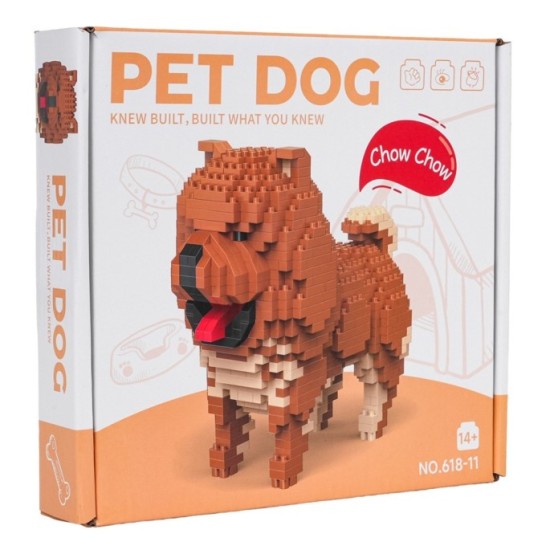 PET-DOG Techická stavebnica 3D Pes Čau-Čau 800ks
